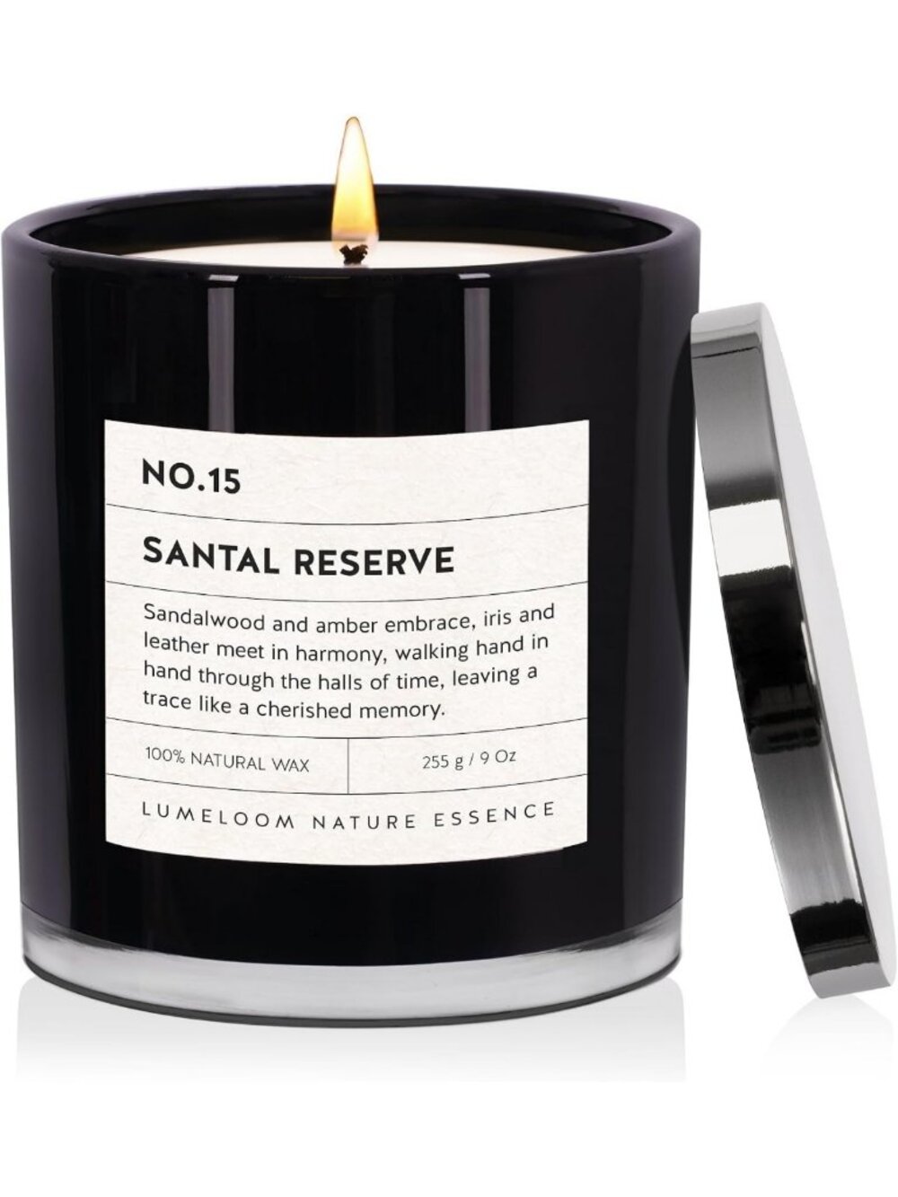9oz Soy Wax Scented Candle - Santal Reserve Aroma for Home Decor & Relaxation